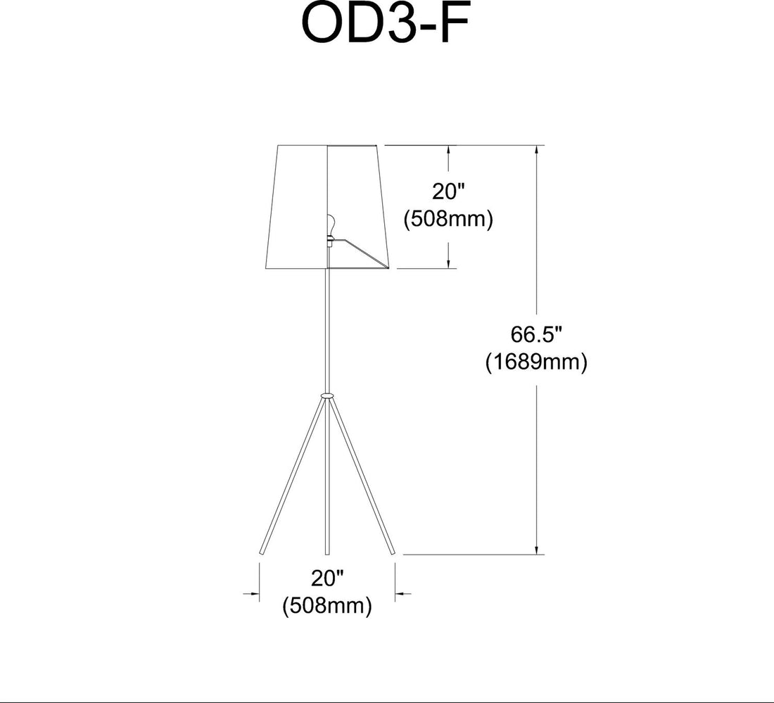 DAINOLITE, TRIPOD FLOOR DECORATIVE, FLOOR LAMP