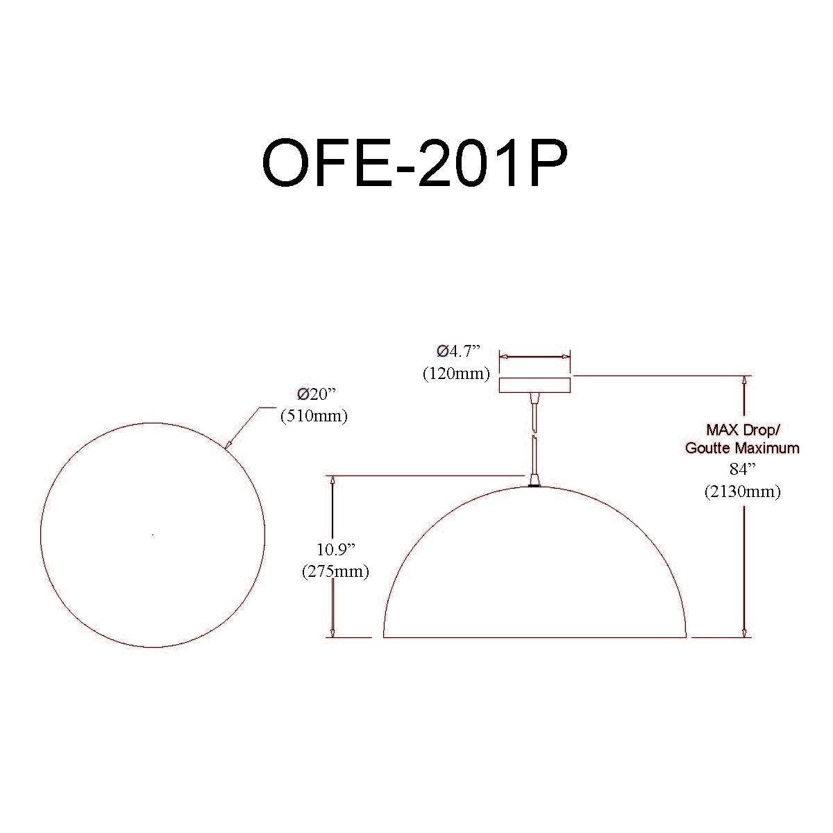 DAINOLITE, OFELIA HANGING PENDANT, PENDANT LIGHT