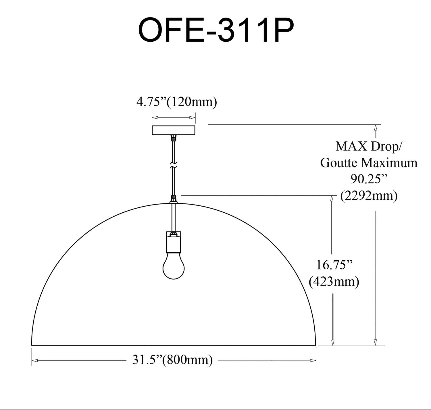 DAINOLITE, OFELIA HANGING PENDANT, PENDANT LIGHT