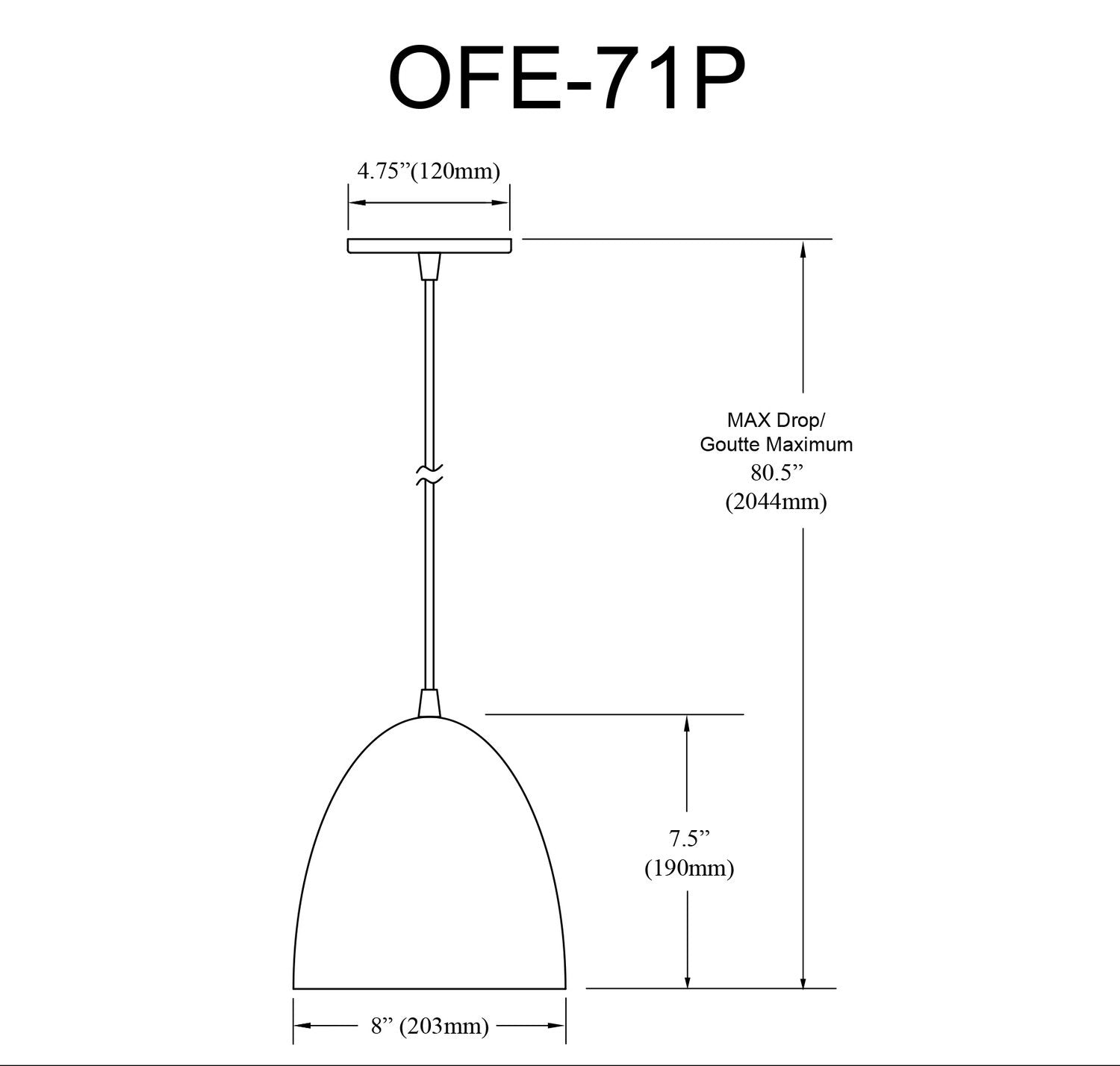 DAINOLITE, OFELIA HANGING PENDANT, PENDANT LIGHT