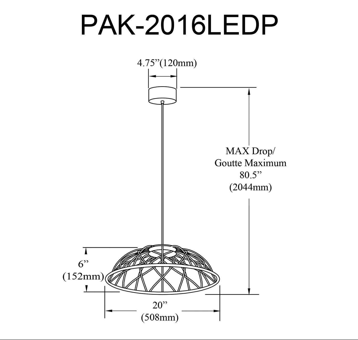 DAINOLITE, PAKUNA HANGING PENDANT, PENDANT LIGHT