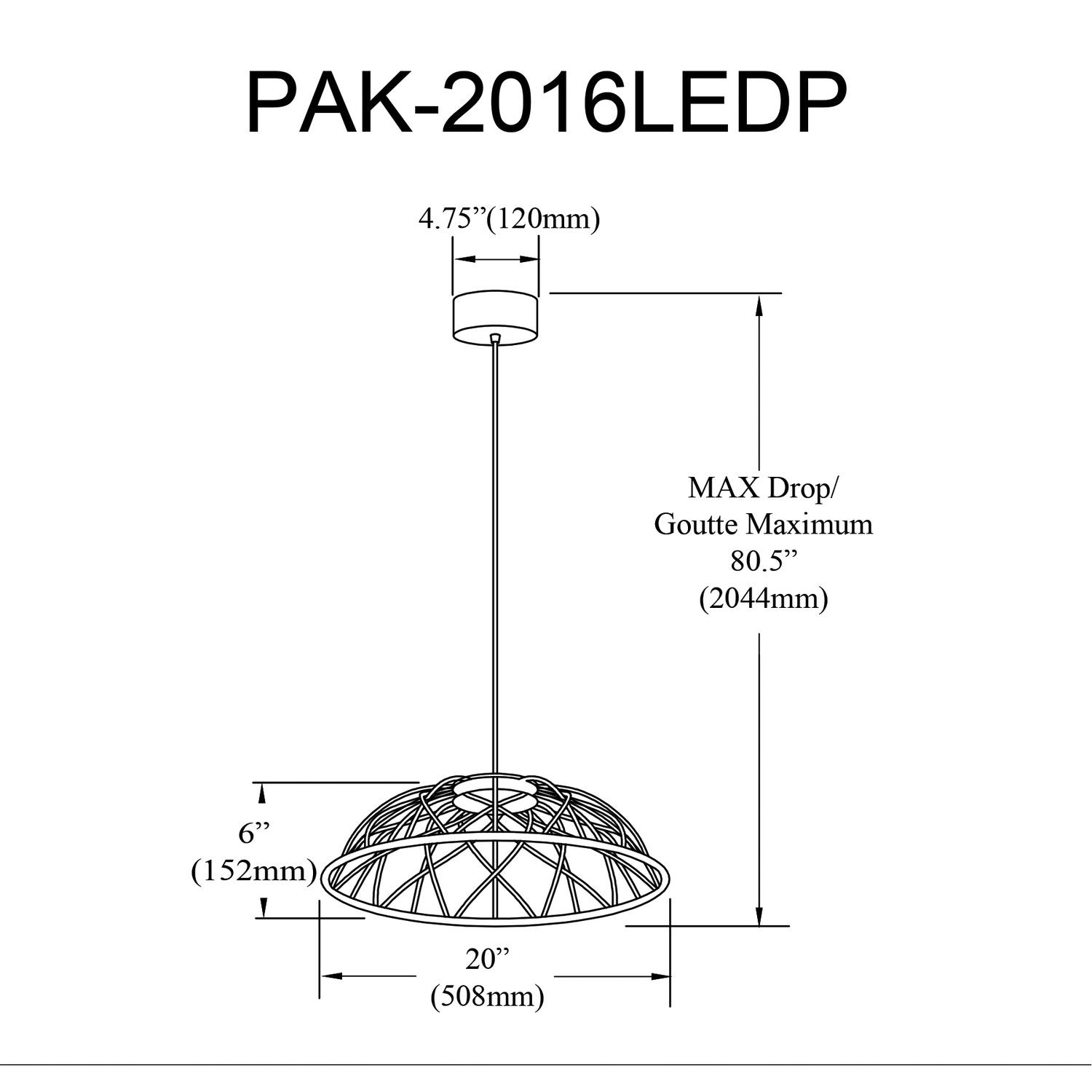DAINOLITE, PAKUNA HANGING PENDANT, PENDANT LIGHT
