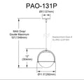 DAINOLITE, PAOLA HANGING PENDANT, PENDANT LIGHT