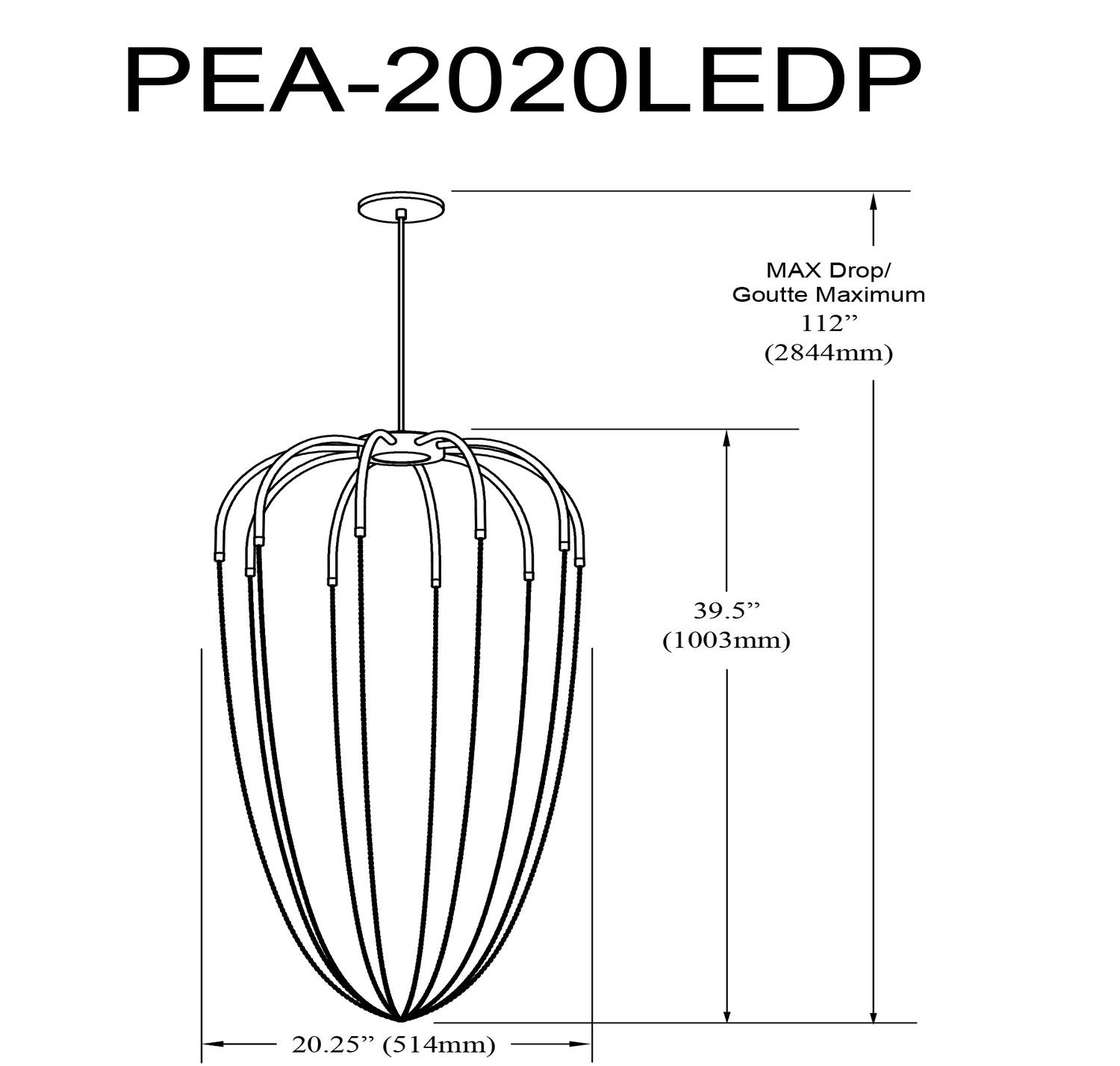 DAINOLITE, PERLA HANGING PENDANT, PENDANT LIGHT