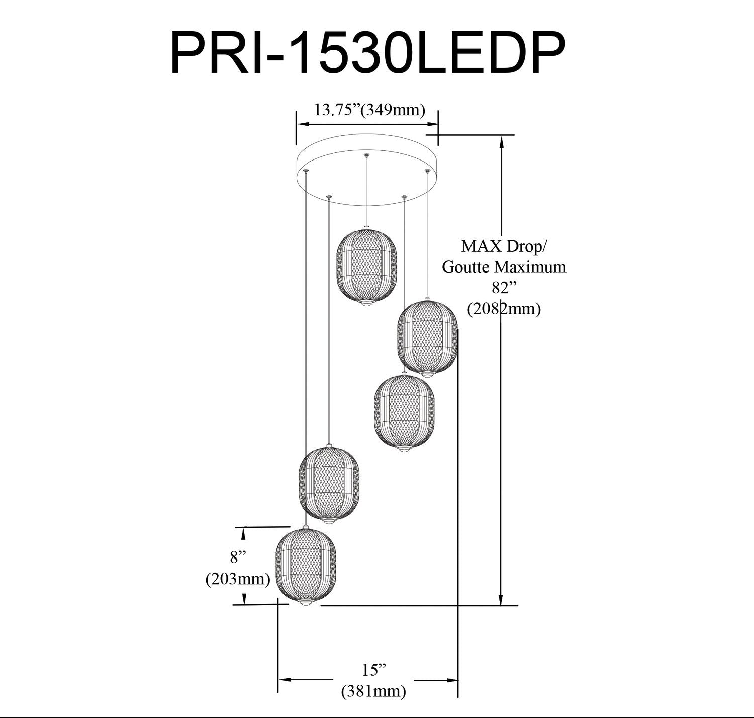 DAINOLITE, PERI HANGING PENDANT, PENDANT LIGHT
