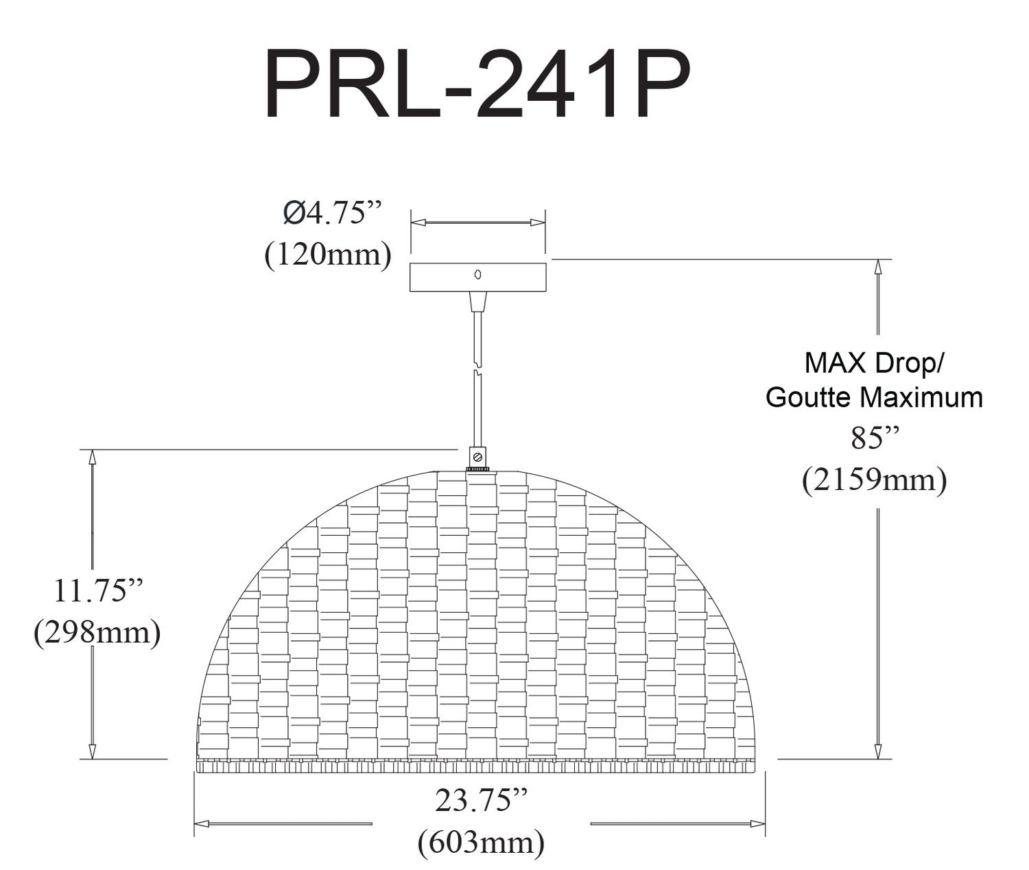 DAINOLITE, POUREL HANGING PENDANT, PENDANT LIGHT