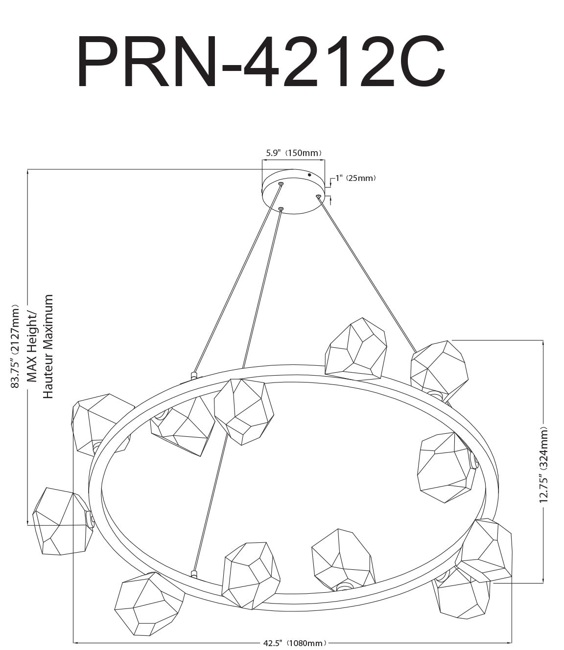 DAINOLITE, PEARLENE HANGING CHANDELIER, CHANDELIER LIGHT