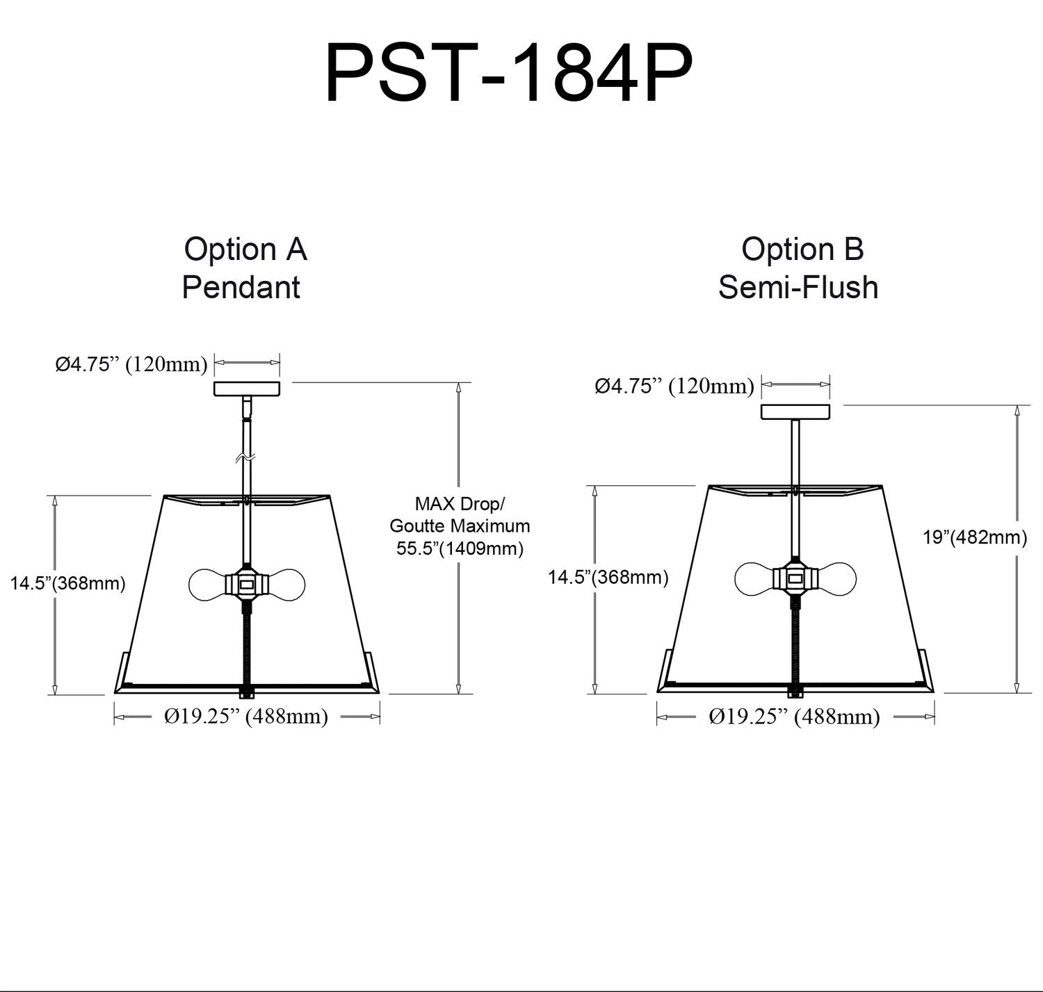 DAINOLITE, PRESTON HANGING PENDANT, PENDANT LIGHT