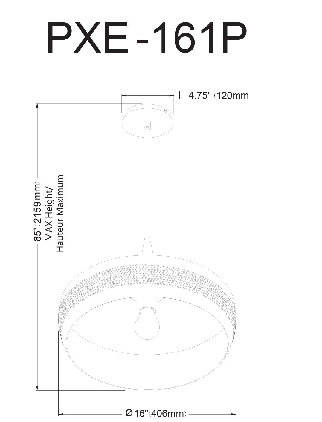 DAINOLITE, PIXIE HANGING PENDANT, PENDANT LIGHT