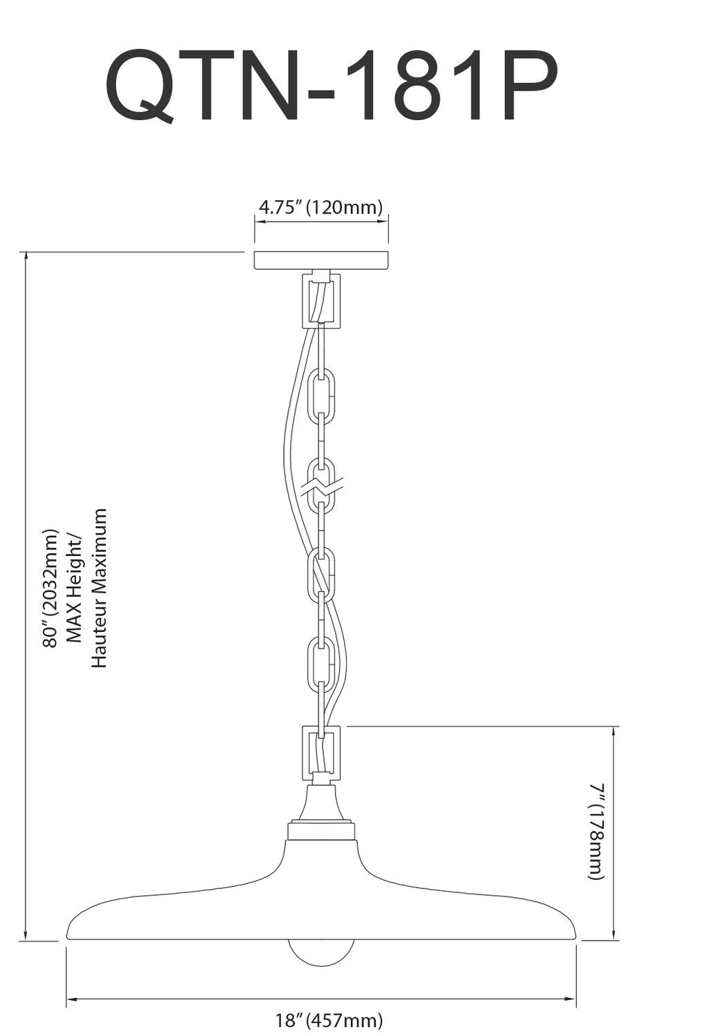 DAINOLITE, QUENTIN HANGING PENDANT, PENDANT LIGHT