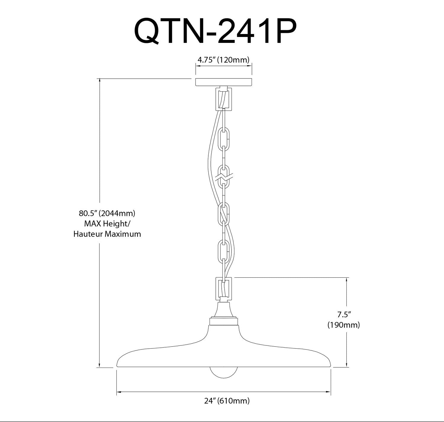 DAINOLITE, QUENTIN HANGING PENDANT, PENDANT LIGHT