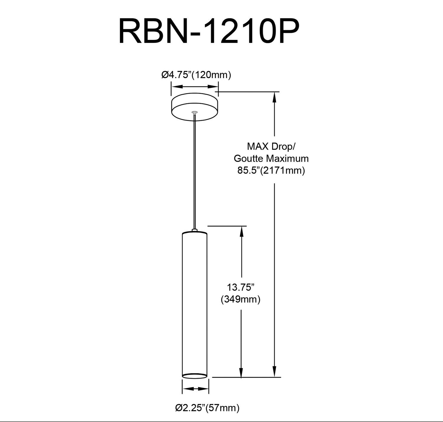 DAINOLITE LTD. RBN-1210P-PC-ALB 9281514c-aaaf-4af7-b237-5628bca190bb