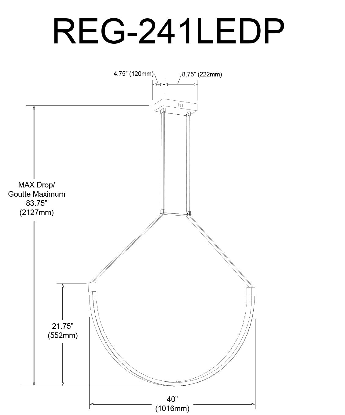 DAINOLITE, REGAN HANGING PENDANT, PENDANT LIGHT
