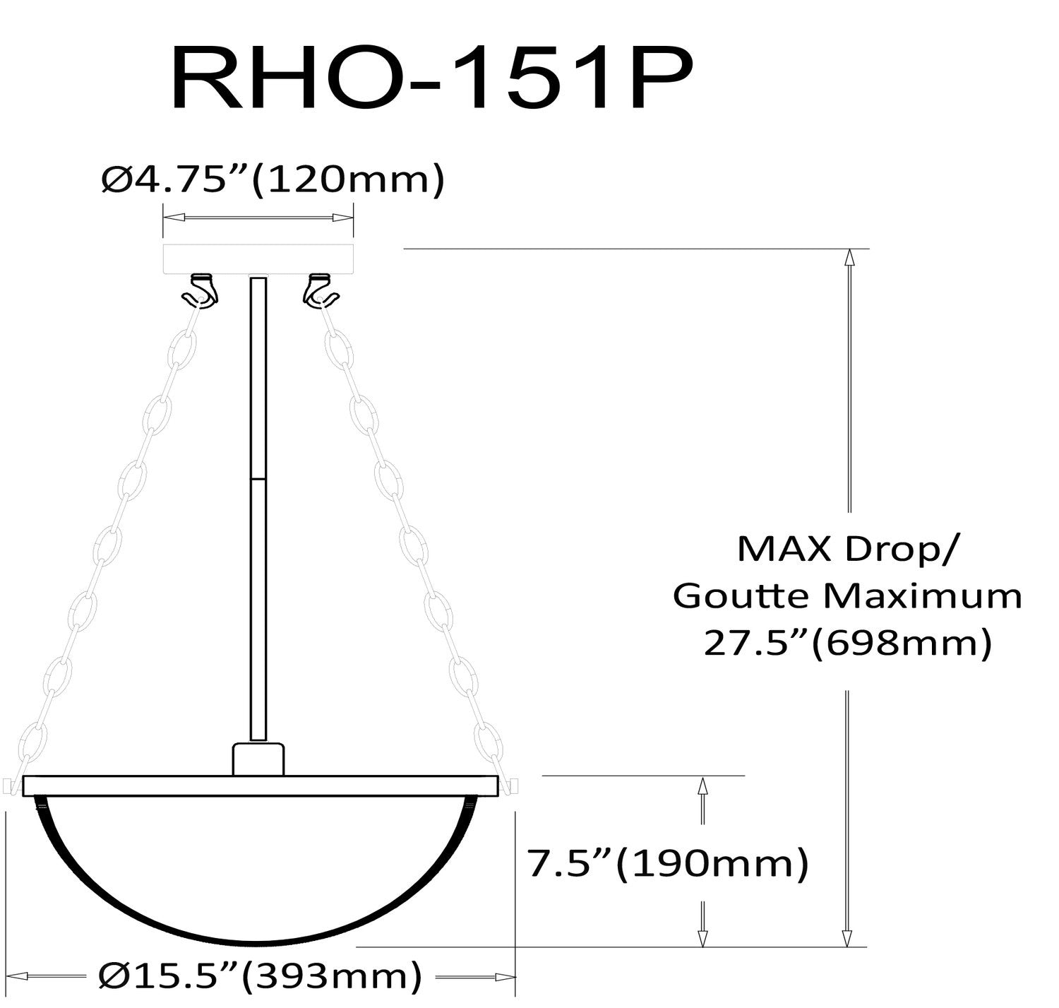 DAINOLITE, RHONDA HANGING PENDANT, PENDANT LIGHT