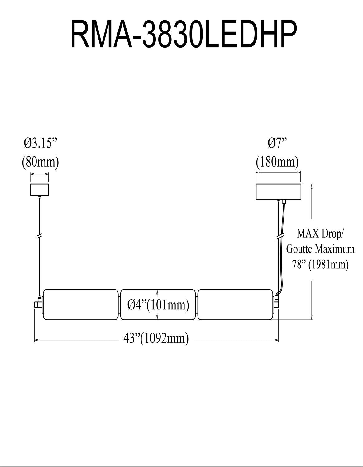 DAINOLITE LTD. RMA-3830LEDHP-MB b80dea11-b371-4d56-8a90-aa310d3d9673