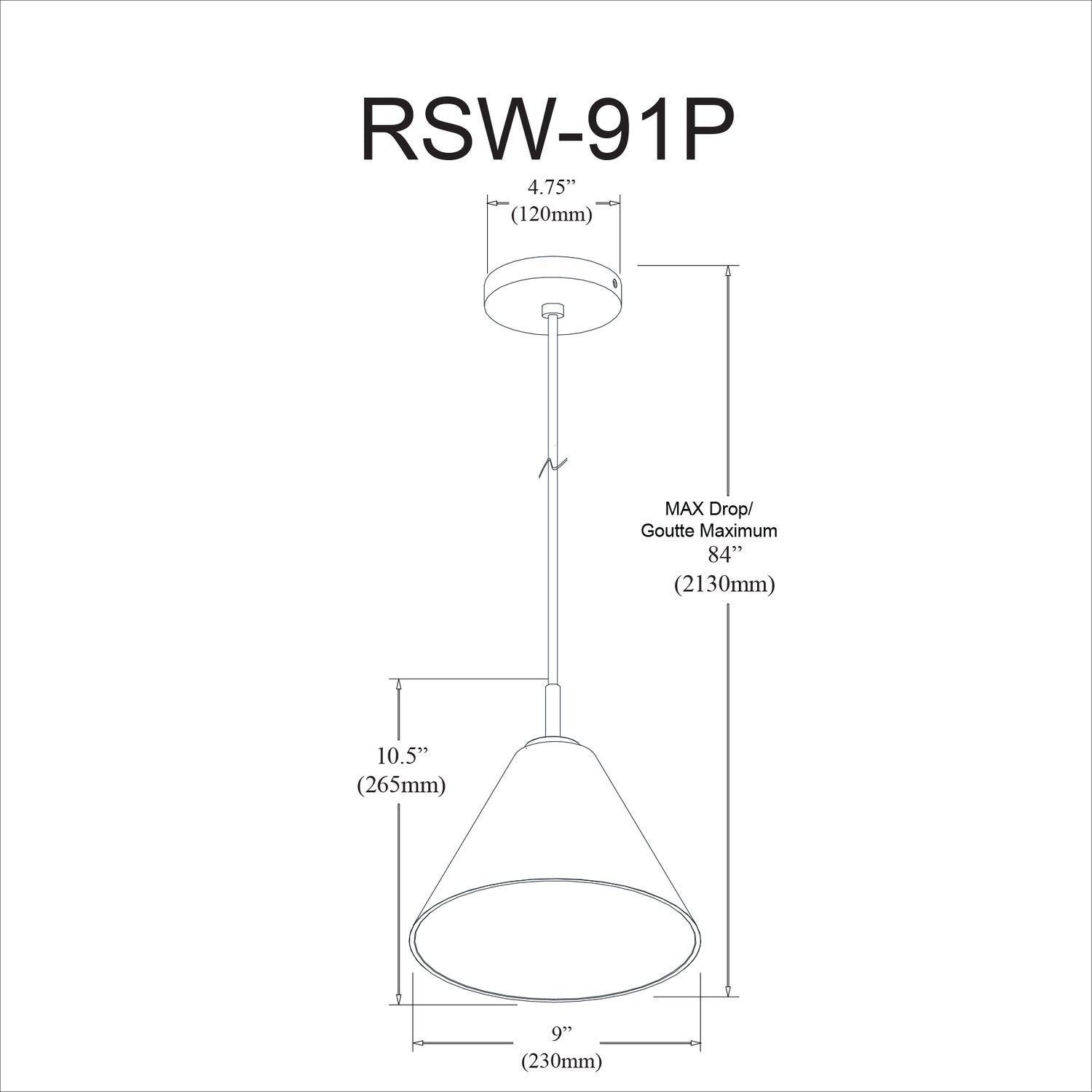 DAINOLITE, ROSWELL HANGING PENDANT, PENDANT LIGHT