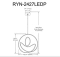 DAINOLITE, RAELYNN HANGING PENDANT, PENDANT LIGHT