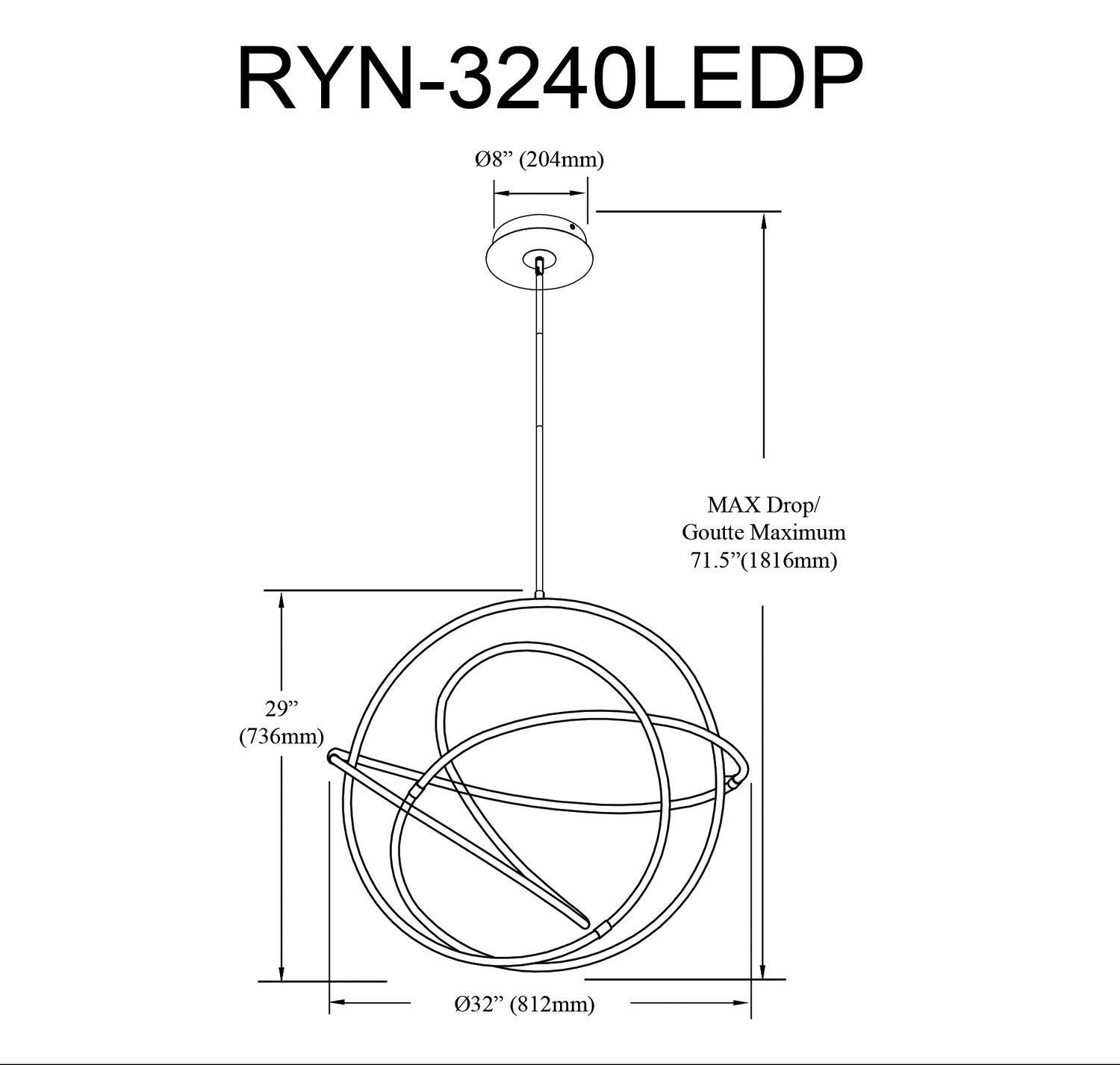 DAINOLITE, RAELYNN HANGING PENDANT, PENDANT LIGHT