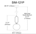 DAINOLITE, SIMONE HANGING PENDANT, PENDANT LIGHT