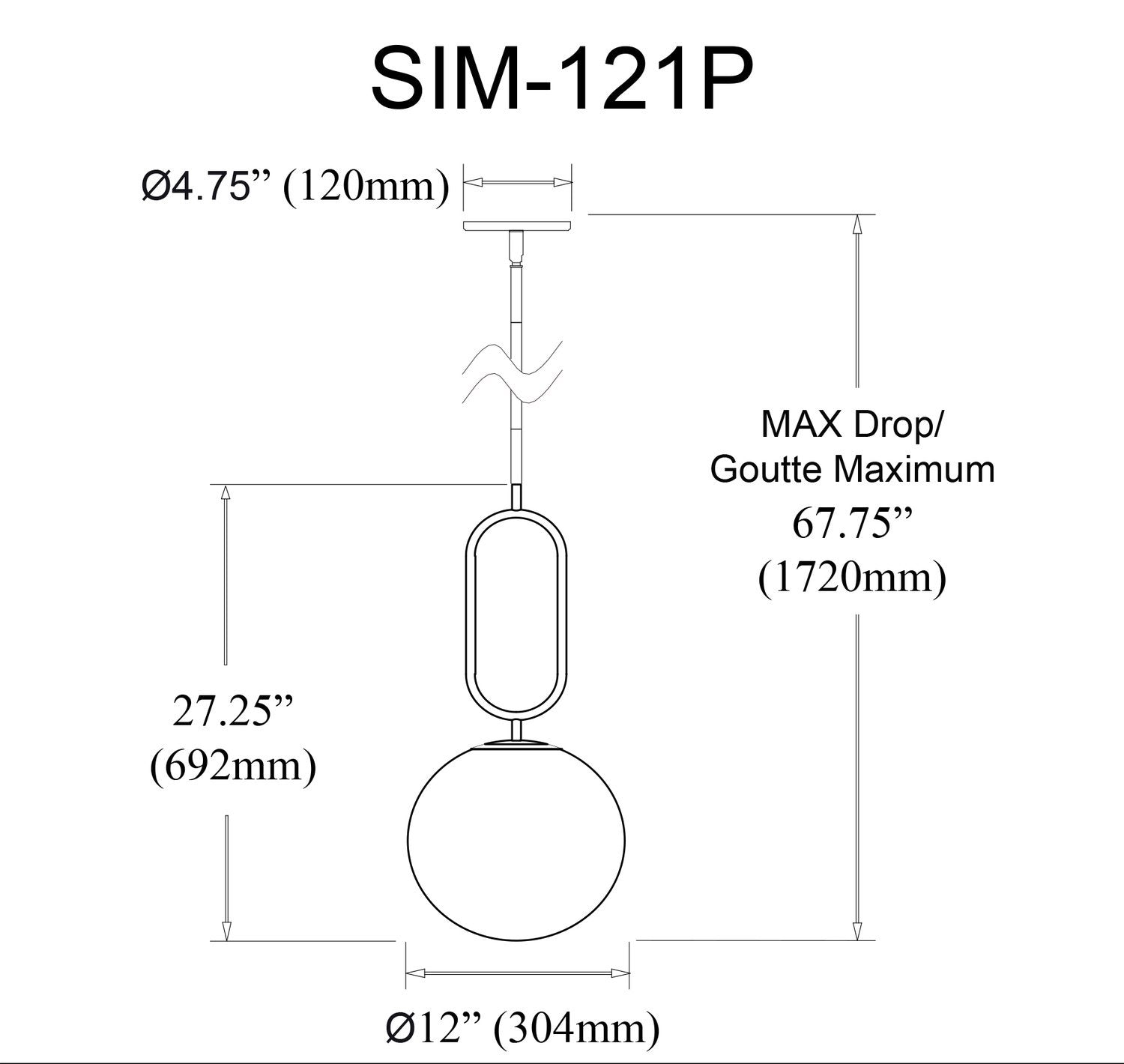 DAINOLITE, SIMONE HANGING PENDANT, PENDANT LIGHT