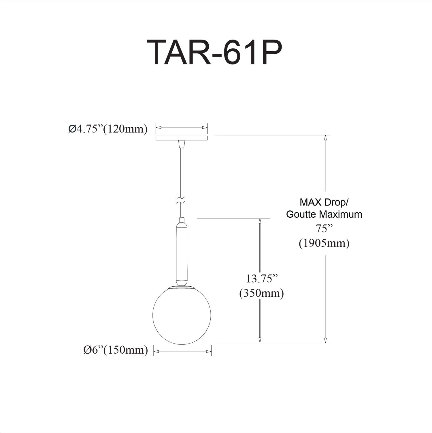 DAINOLITE, TARA HANGING PENDANT, PENDANT LIGHT