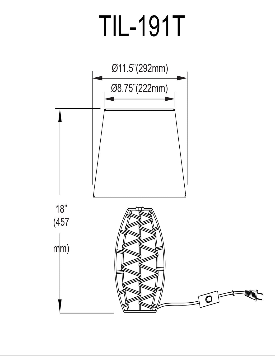 DAINOLITE LTD. TIL-191T-NAT c38f9e0c-e261-4566-9351-d9881e57f6b8