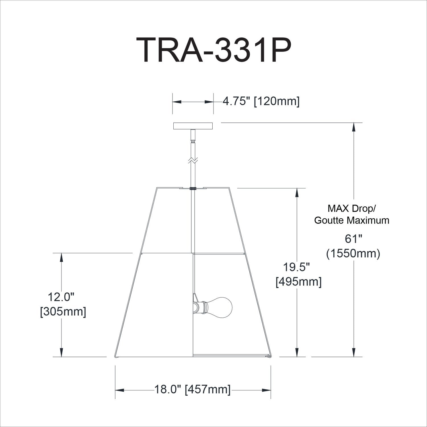 DAINOLITE, TRAPEZOID HANGING PENDANT, PENDANT LIGHT