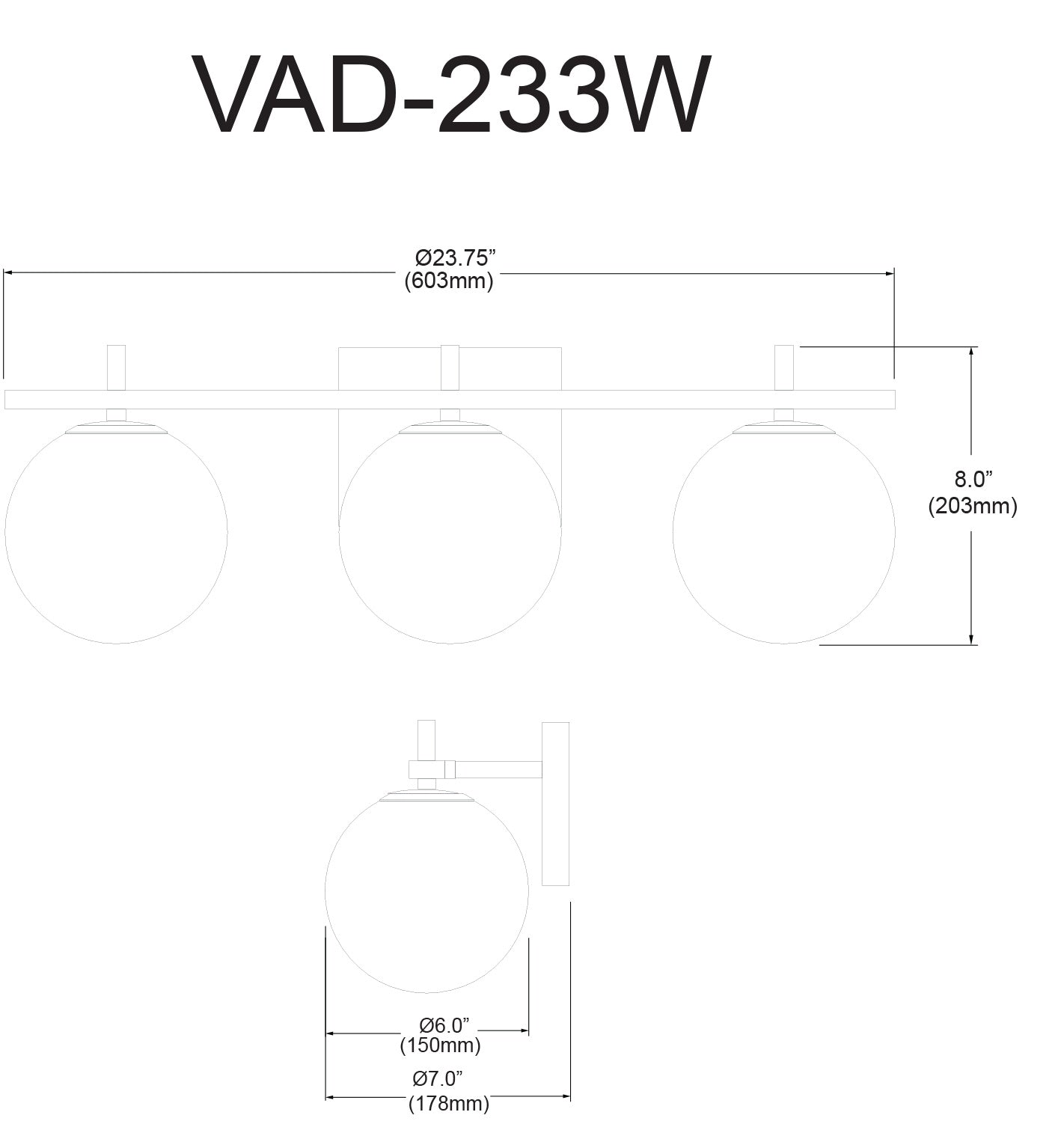 DAINOLITE, VIVALDI WALL VANITY, VANITY LIGHT