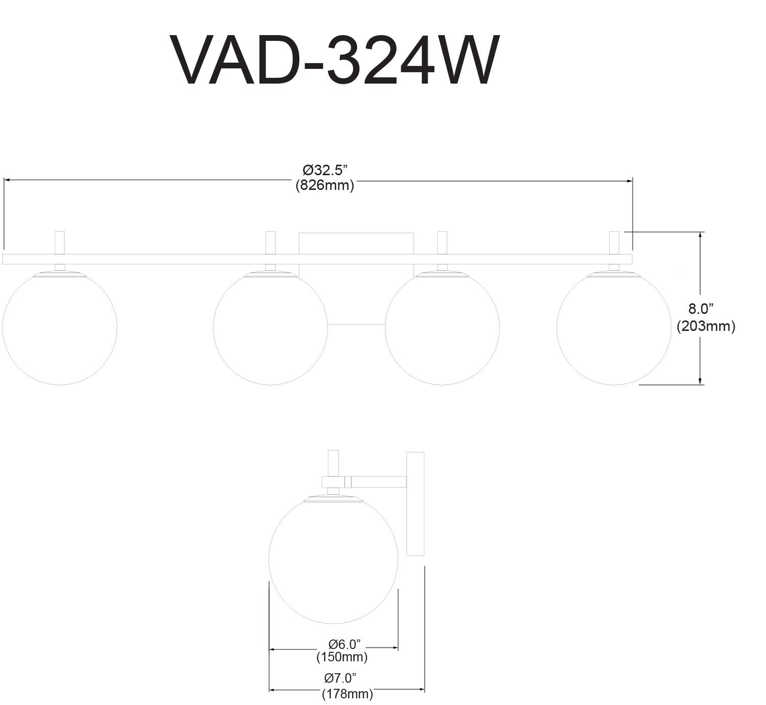 DAINOLITE, VIVALDI WALL VANITY, VANITY LIGHT