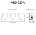 DAINOLITE, VEDA WALL VANITY, VANITY LIGHT