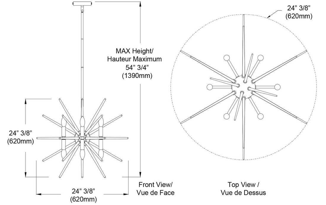 DAINOLITE, VELA HANGING CHANDELIER, CHANDELIER LIGHT