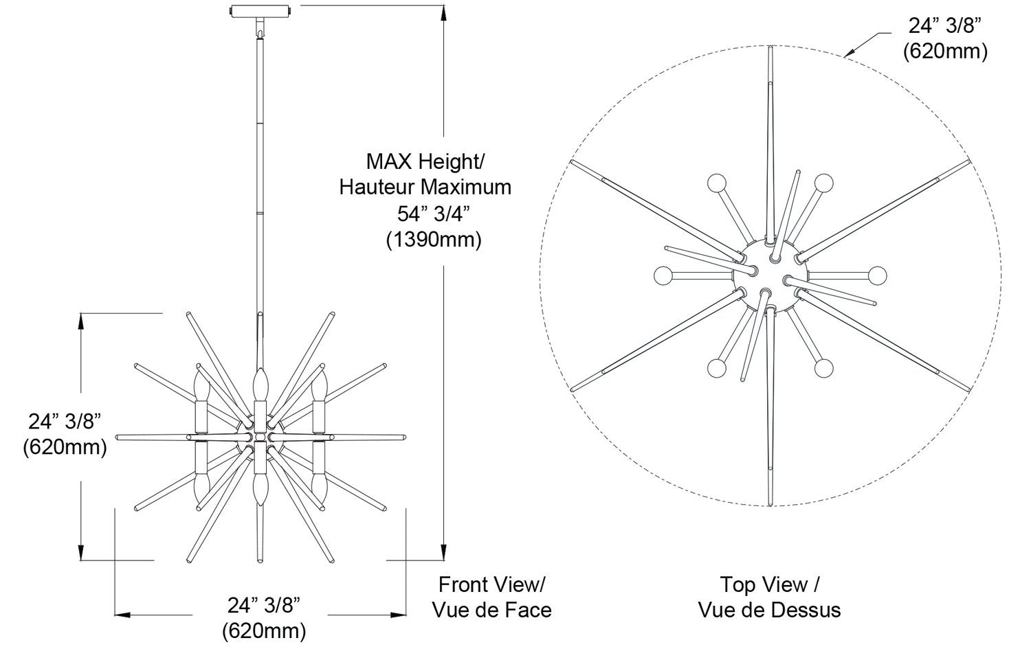 DAINOLITE, VELA HANGING CHANDELIER, CHANDELIER LIGHT