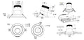 DALS, MODA DOWNLIGHT - BLACK, FLUSH MOUNT CEILING LIGHTS