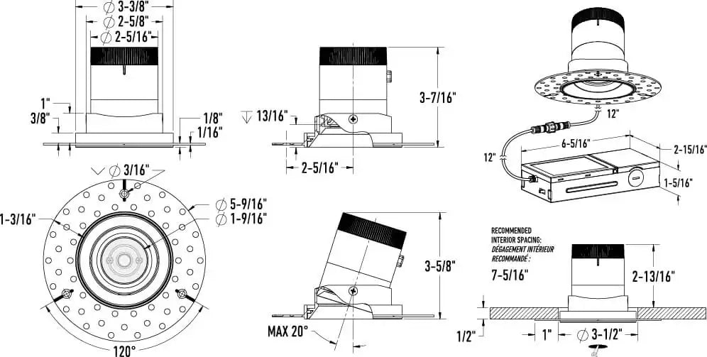 DALS, MODA GIMBAL LIGHT, FLUSH MOUNT CEILING LIGHTS