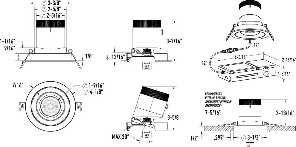 DALS, MODA GIMBAL LIGHT, FLUSH MOUNT CEILING LIGHTS