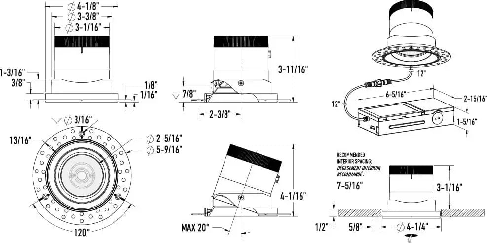 DALS, MODA GIMBAL LIGHT, FLUSH MOUNT CEILING LIGHTS