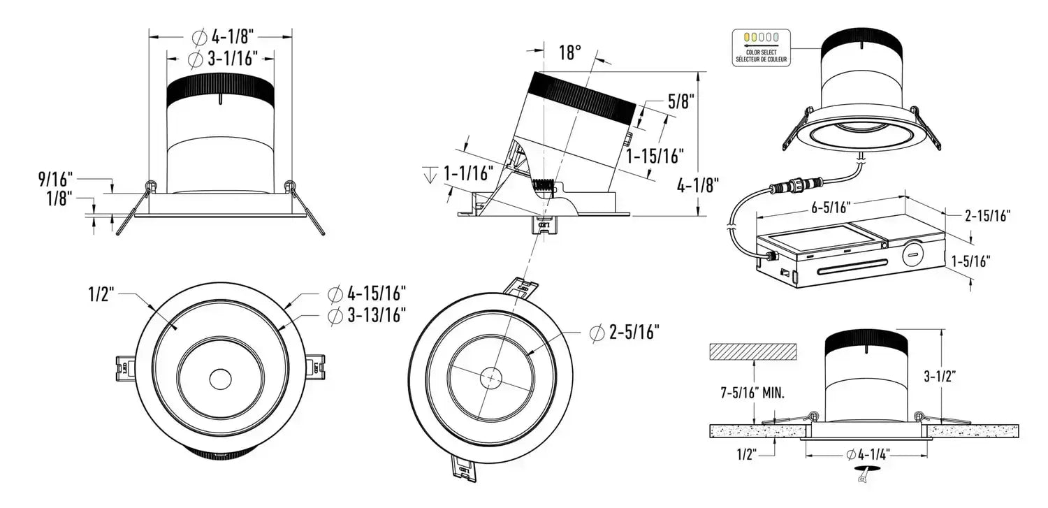 DALS, MODA DOWNLIGHT - WHITE, FLUSH MOUNT CEILING LIGHTS