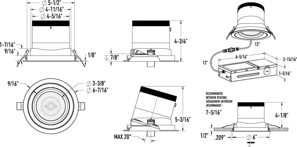 DALS, MODA GIMBAL LIGHT, FLUSH MOUNT CEILING LIGHTS
