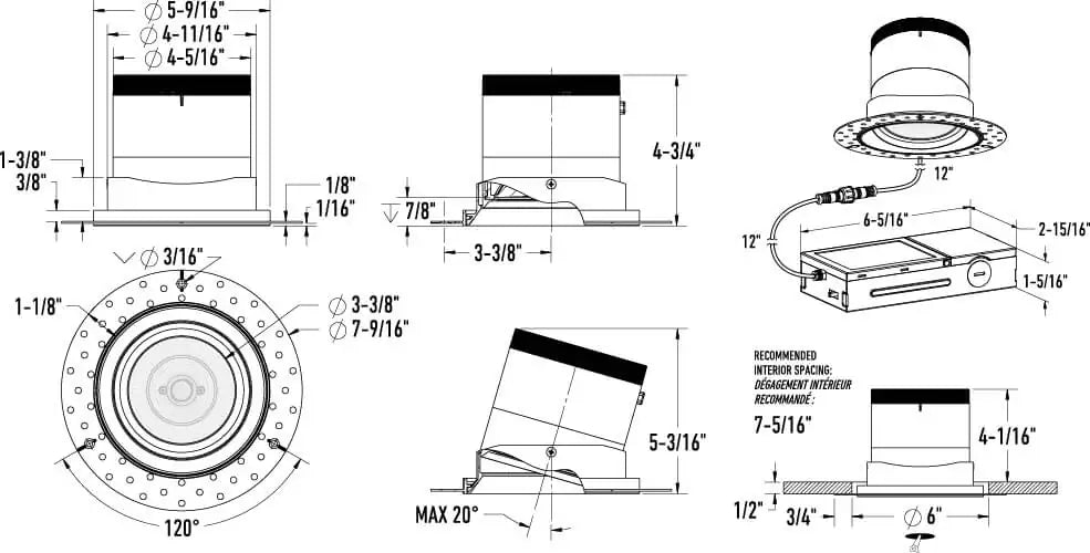 DALS, MODA GIMBAL LIGHT, FLUSH MOUNT CEILING LIGHTS