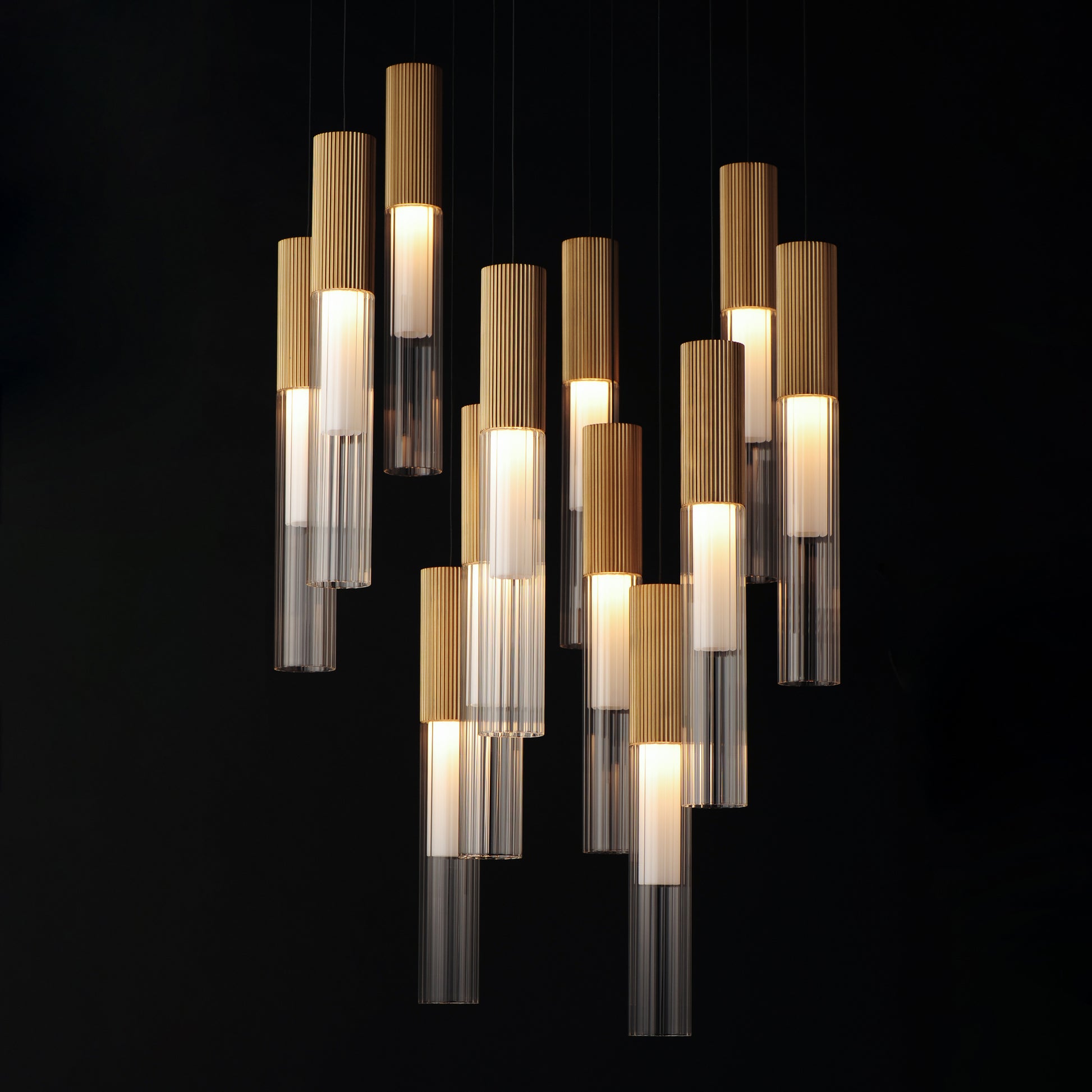 ET2, REEDS-MULTI-LIGHT PENDANT, CHANDELIER LIGHT