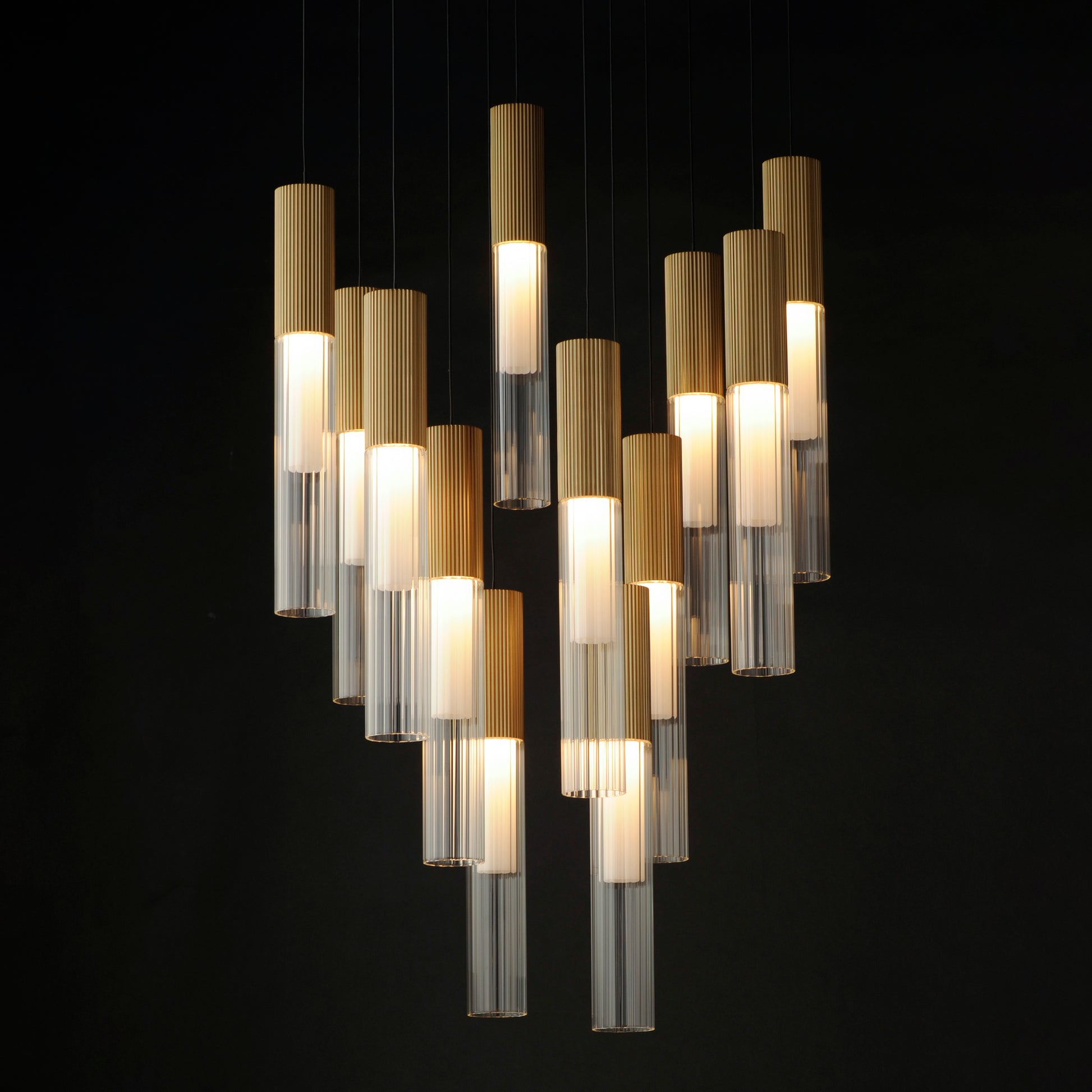 ET2, REEDS-MULTI-LIGHT PENDANT, CHANDELIER LIGHT
