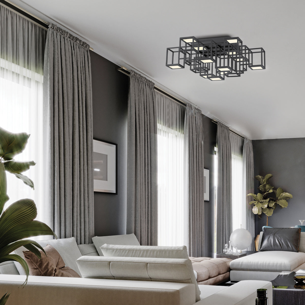 EUROFASE, FERRO FLUSH MOUNT, FLUSH MOUNT CEILING LIGHTS