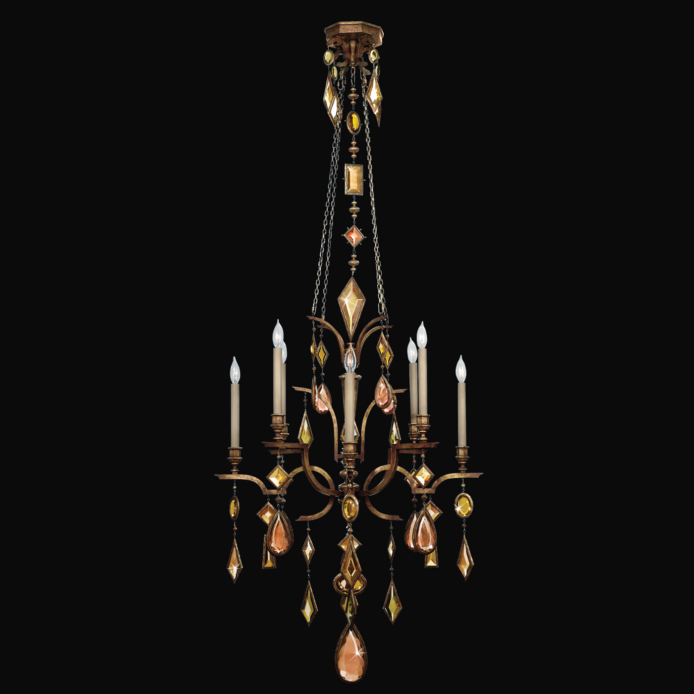 FINE ART LAMPS, ENCASED GEMS CHANDELIER, CHANDELIER LIGHT