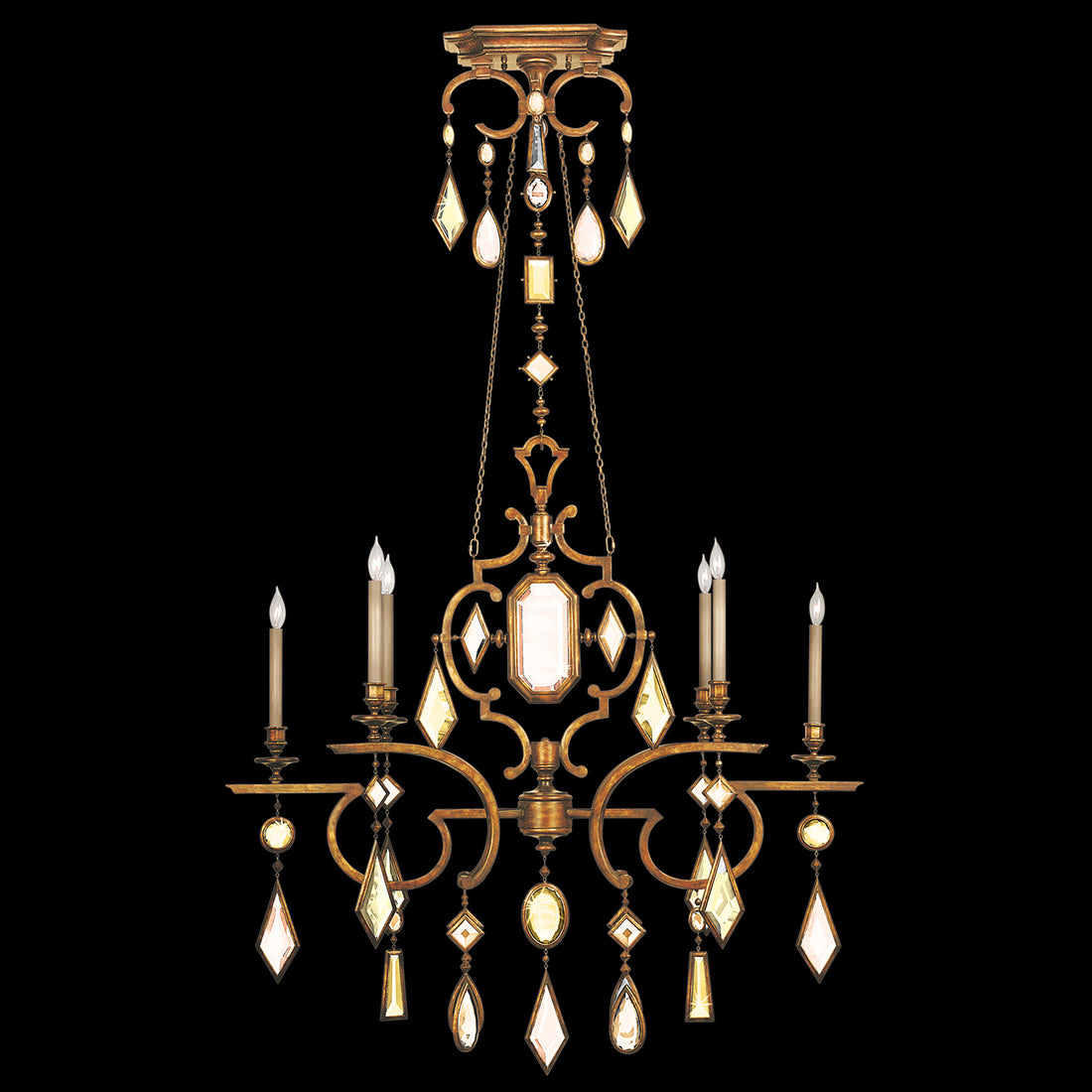 FINE ART LAMPS, ENCASED GEMS OBLONG CHANDELIER, CHANDELIER LIGHT