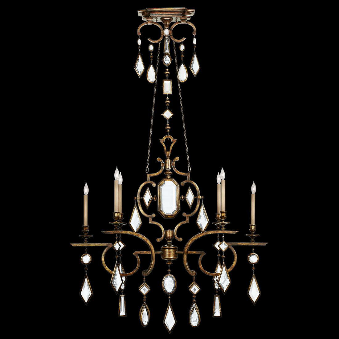 FINE ART LAMPS, ENCASED GEMS OBLONG CHANDELIER, CHANDELIER LIGHT