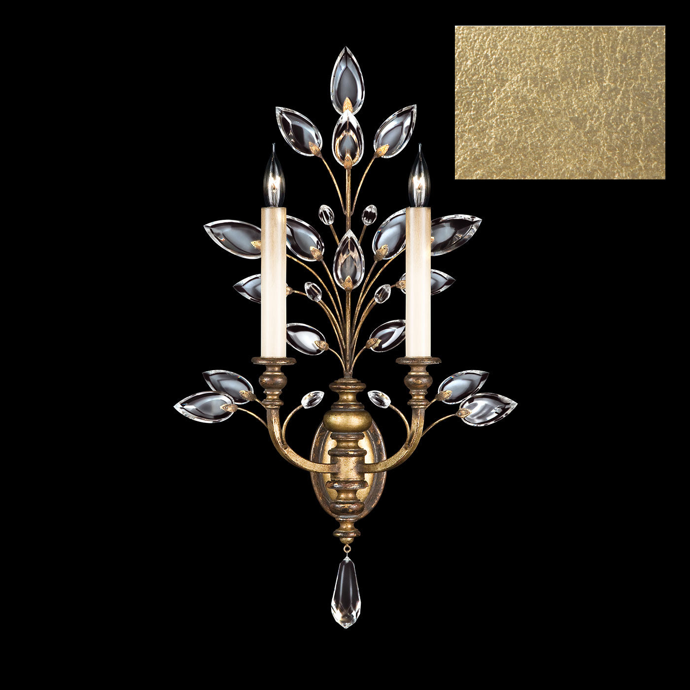 FINE ART LAMPS, CRYSTAL LAUREL SCONCE, WALL SCONCES