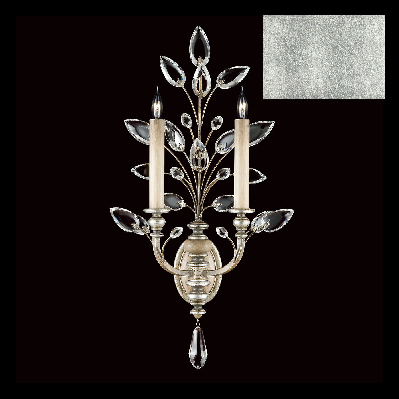 FINE ART LAMPS, CRYSTAL LAUREL SCONCE, WALL SCONCES