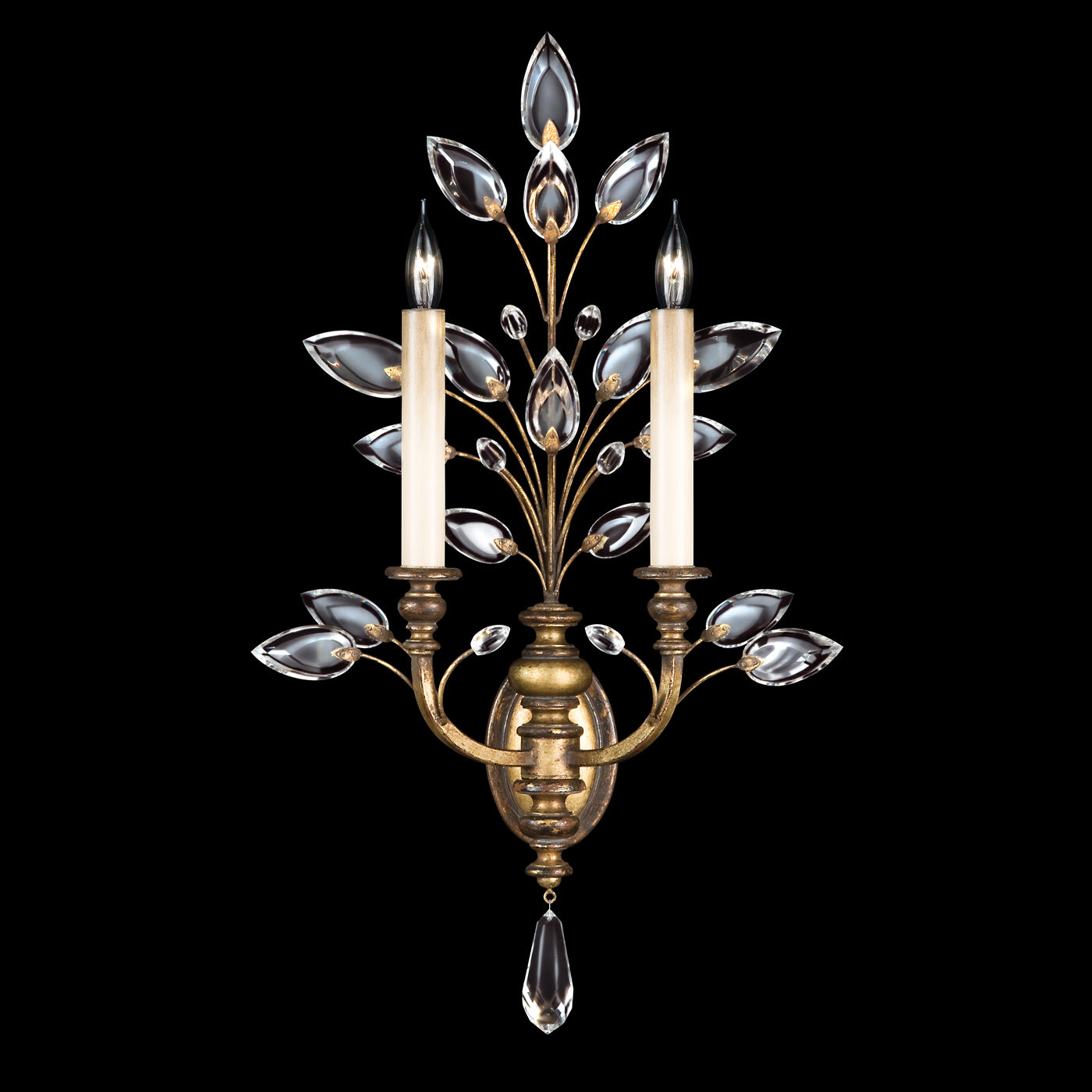 FINE ART LAMPS, CRYSTAL LAUREL SCONCE, WALL SCONCES
