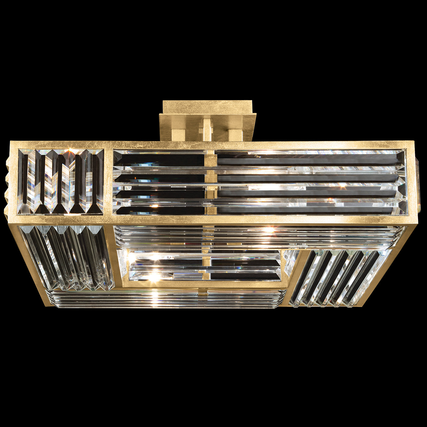 FINE ART LAMPS, CRYSTAL ENCHANTMENT SQUARE SEMI-FLUSH MOUNT, FLUSH MOUNT CEILING LIGHTS