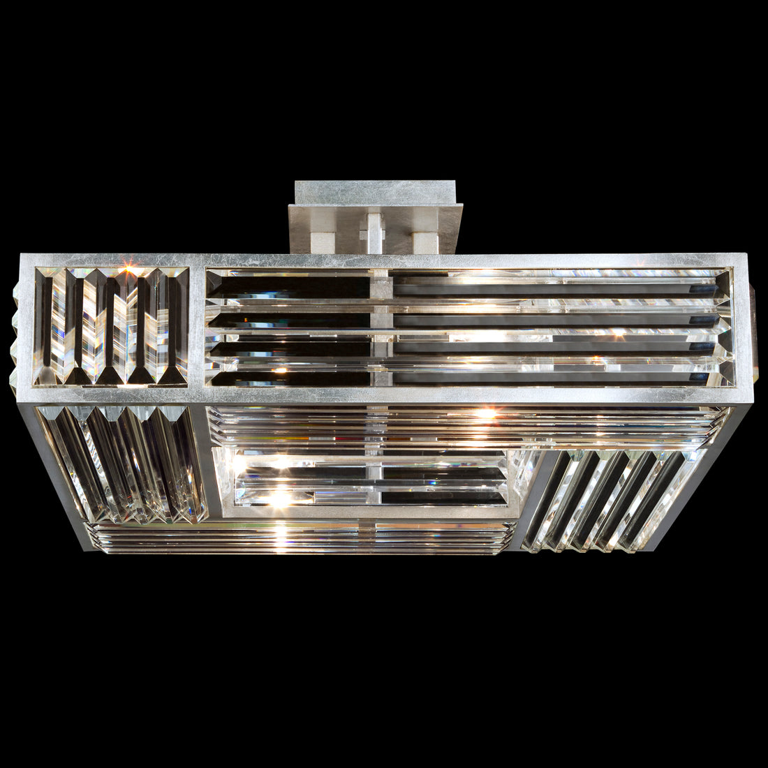 FINE ART LAMPS, CRYSTAL ENCHANTMENT SQUARE SEMI-FLUSH MOUNT, FLUSH MOUNT CEILING LIGHTS